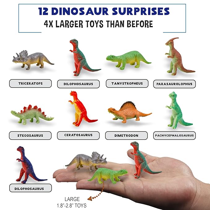 Bath Bombs for Kids with Surprise Inside - 12 Dinosaur Bath Bombs with Toys, Organic Colorful Bubble Bath Fizzies, Dino Egg Bath Bomb w/Rich Bubbles, Stocking Stuffers Christmas Gifts for Kids, Boys - Bloomnest