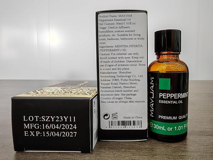 Peppermint Essential Oil, MAYJAM Peppermint Oil for Diffusers for Home, 30ML Pure Essential Oils for Humidifiers or DIY Bath Bomb for Home-1.01FL.OZ - Bloomnest