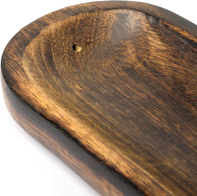 Bless-International Traditional-Handmade-Tray-Burner Wooden-Trat-Incense-Stick-Holder Ash-Catcher-Stand for-Aromatherapy-Meditation-Yoga (11x4x1.22 Inches) - Bloomnest
