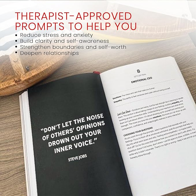 Let’s Get Real Guided Journal – Therapist-Approved Self-Care & Mental Health Journal with 240 Prompts, Coloring Pages & Book Club-Style Discussion Guide, Hardcover, A5 - Bloomnest