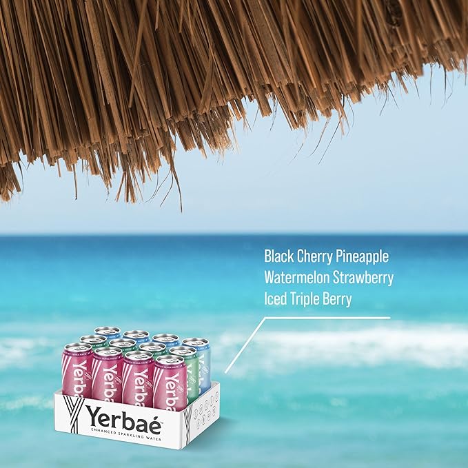 Yerbaé Energy Beverage - Variety Power Pack, 0 Sugar, 0 Calories, 0 Carbs. Yerbae is Energized by Yerba Mate, Plant-Based, Healthy Alternative to Sugary Energy Drinks, 16oz cans (12 Pack) - Bloomnest