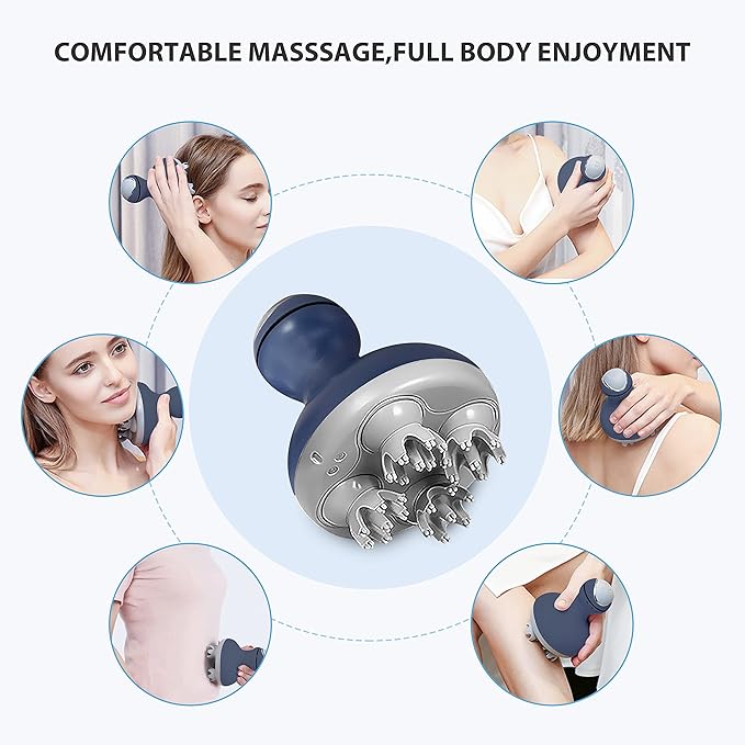 COMFIER Cordless Electric Scalp Massager with Mutlti-Modes Vibration, Handheld Cat Head Massager for Pets, Portable Dog Head Massage for Deep Clean and Stress Relax COMFIER