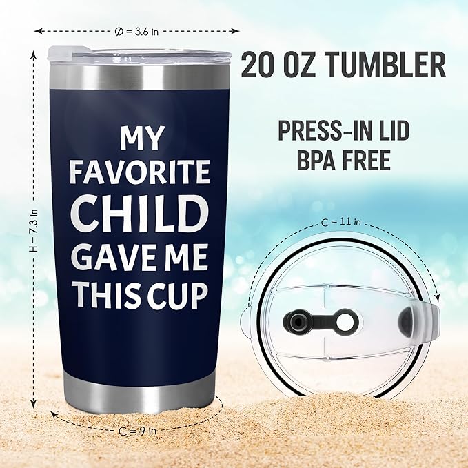 TEEZWONDER Christmas Birthday Gifts for Dad from Daughter Son Wife Kids - 20 oz Stainless Steel Insulated Coffee Tumbler - Grandpa Gift, Mens Birthday Gift Ideas - Bloomnest