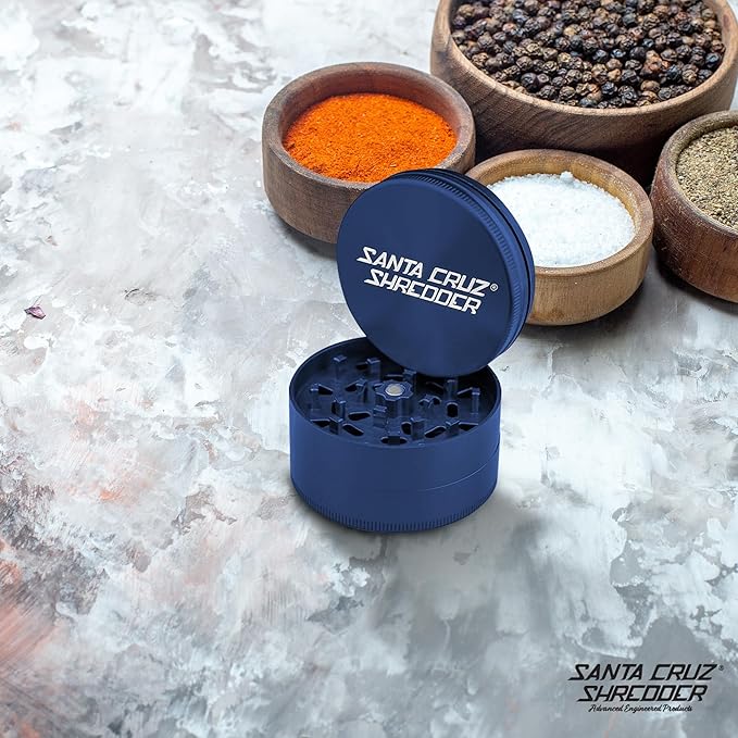 Santa Cruz Shredder Metal Spice Grinder Made in USA (Large (2.7 Inch), Blue) - Bloomnest