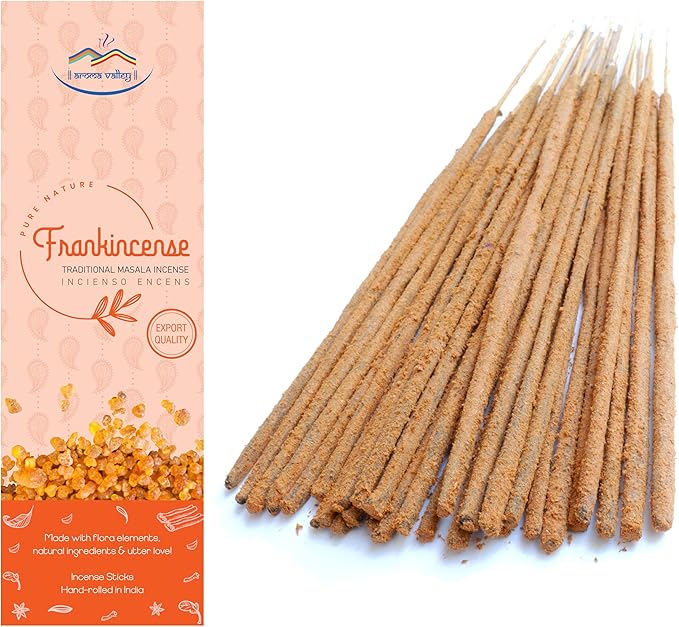 Indian Frankincense Incense Sticks - Traditional Handcrafted Masala Incense - 40 to 50 Sticks Approx. AromaValley