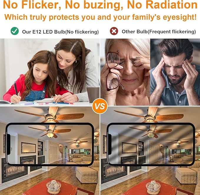E12 Led Bulbs Replacement 120V 100W Halogen Candelabra, E12 10W T6 Warm White 3000K Non-dimmable Energy Saving for Candelabra,Ceiling Fan, Table Cabinet Lighting, Pack of 3 - Bloomnest