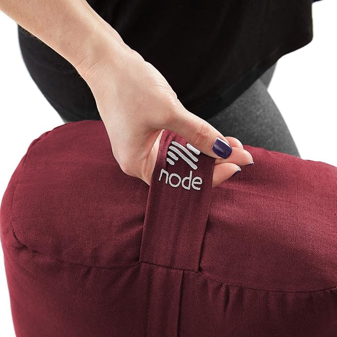 Yoga Meditation Cushion, 25" x 12" Rectangular Bolster with Organic Cotton Cover - Bloomnest