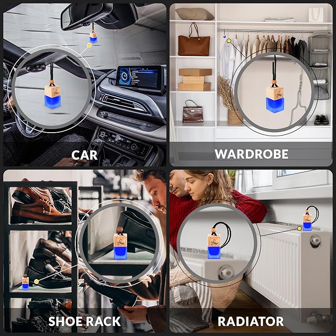 Solvère Car Air Freshener for Men | Perfume Style Freshener with Solvère Fragrance | Strong Freshener with Odour Eliminating Technology with Vent Clip | Car Air Freshener by Perfa - Bloomnest