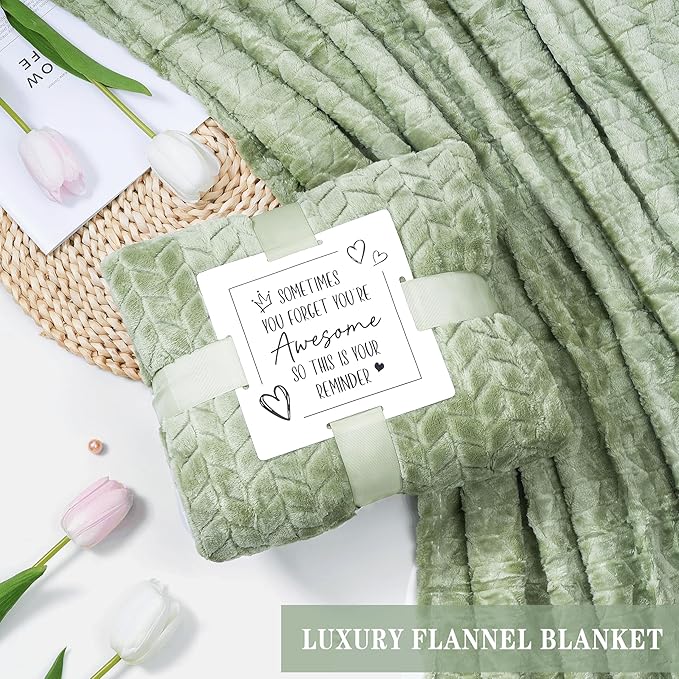 Birthday Gifts for Women Self Care Get Well Soon Gifts, Vanilla Relaxing Spa Gift Basket - Happy Birthday Set w/ Luxury Flannel Blanket & 40 oz Tumbler, Unique Christmas Gift for Mom Her Wife Sister - Bloomnest