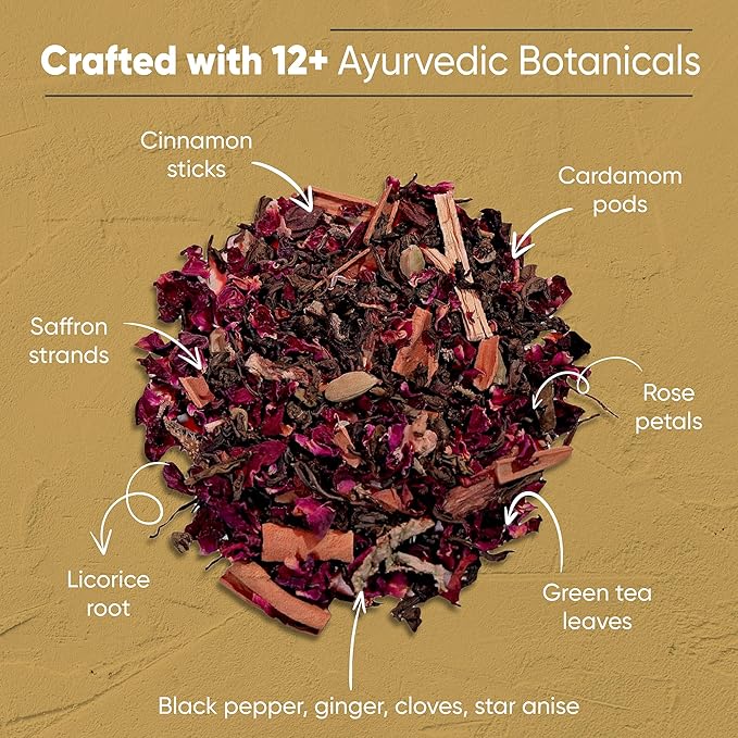 Param Kesar Organic Saffron Cardamom Cinnamon Herbal Green Tea | Detox & Digestive Support | Aromatic Indian Spice Blend with Rose & Licorice | 100g Loose Leaf Tea - Bloomnest