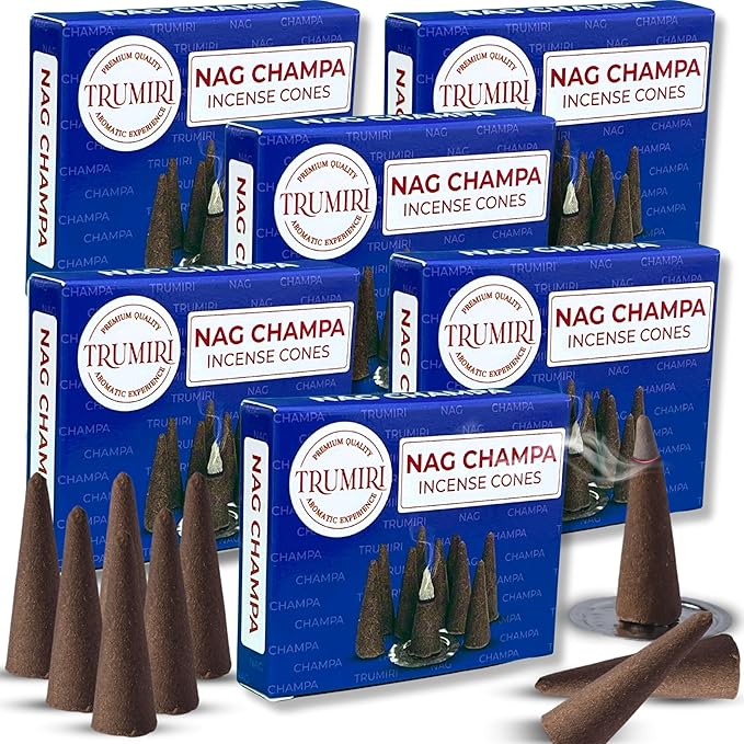 Nag Champa Incense - 60 Cone Pack (10 Cones Each) - Scented Incense TRUMIRI