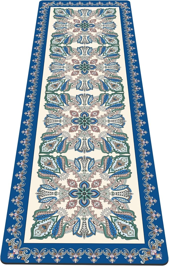 nuveti Yoga Mat Print Extra Thick TPE Non Slip Fitness Exercise Mat with Carrying Bag,72"x24" Extra Thick 6MM Exercise & Workout Mat for Yoga, Pilates Fitness and Floor Exercises - Bloomnest