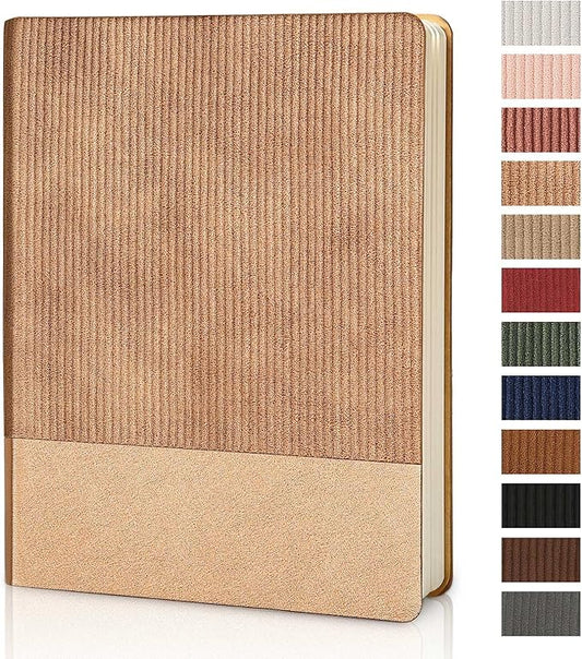 Lined Journal Notebook for Work College Ruled Note Book 7.2"x9.6" B5 PU Leather Daily Journaling 160 Pages for Women Men Writing Home School Supplies Business RoseGold - Bloomnest