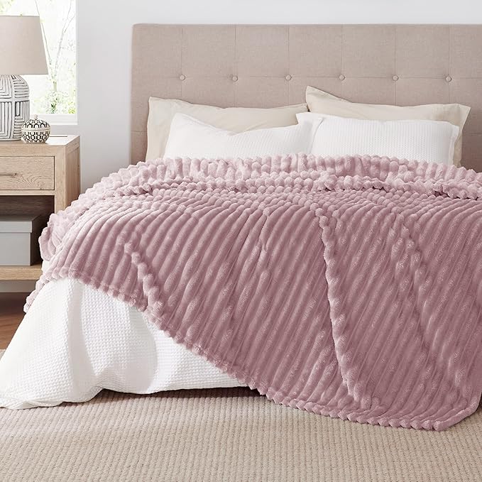 Bedsure GentleSoft Pink California King Size Blanket for Couch - Cozy Soft Blankets for Women, Cute Small Fleece Throws for Girls, Birthday Gifts for Women, 102x96 Inches - Bloomnest