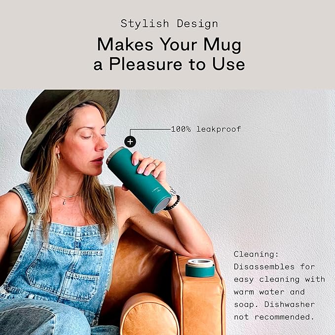 Firebelly Tea, Travel Tea Infuser Mug with Strainer, Insulated Tumbler for Loose Leaf Tea or Coffee, Leakproof Bottle for Hot or Iced Drinks, Stainless Steel Thermos with Lid, Forest - Bloomnest