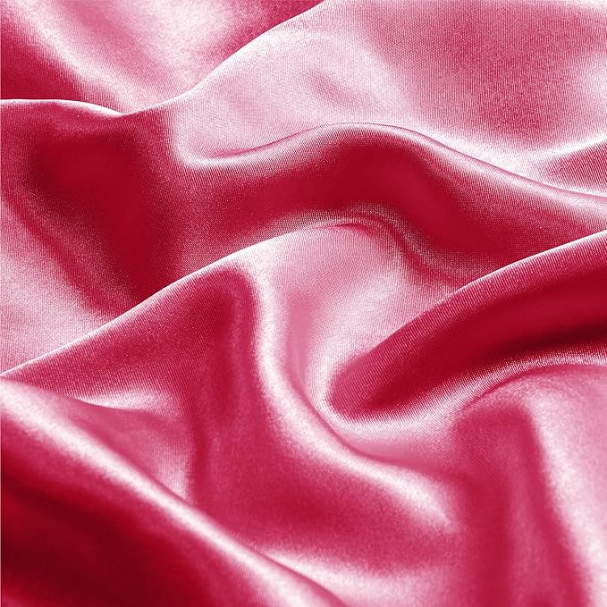 BEDELITE Satin Body Pillow Cover, Super Soft and Cooling Body Pillow Pillowcase for Hair and Skin, Breathable Silky Full Long Pillowcase Cover(20"x54", Hot Pink) - Bloomnest