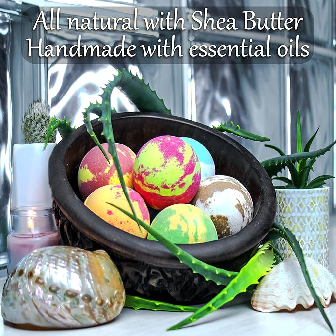 Bath Bombs for Men, Gift Set of 18 Scented Organic Handmade Bath Bombs of 2.5 oz with Natural Essential Oils. Perfect for Boyfriend, Husband, Father or Friend, by ZenseMe - Bloomnest