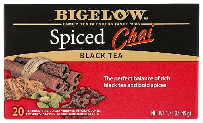 Bigelow, Spiced Chai Tea (Caffeinated), 20 Count - Bloomnest