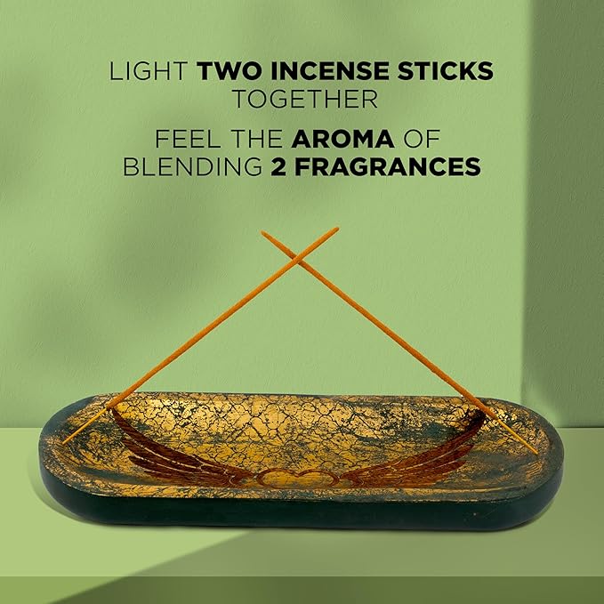 raajsee Incense Holder Hand Carved-Incense Burner Holder –Ash Catcher - Incense Stick Holder - Meditation & Yoga - Great Gift for Any Occasion Size 11x4 inch - Bloomnest