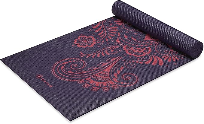 Gaiam Yoga Mat - Premium 6mm Print Extra Thick Non Slip Exercise & Fitness Mat for All Types of Yoga, Pilates & Floor Workouts (68"L x 24"W x 6mm Thick) - Bloomnest