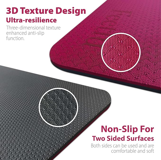 Extra Thick Exercise Yoga Mat with Strap - 2/5 Inch (10MM), Non-Slip Workout Mat for Yoga, Pilates, and Floor Exercises - Bloomnest