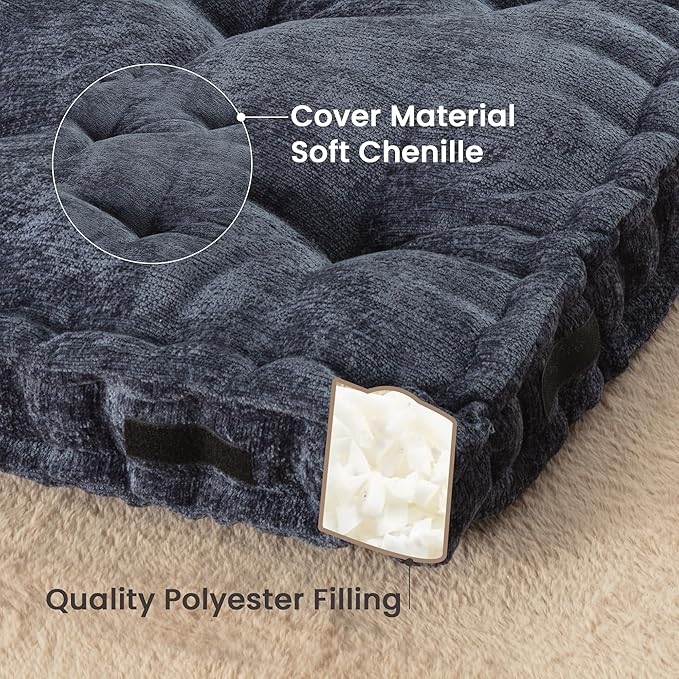 Fan-Shaped Floor Cushion Fan Floor Pillow, Meditation Cushion for Sitting or Yoga, Pizza Cushions Thick Outdoor Seating for Kids for Adults 28"*28" - Bloomnest