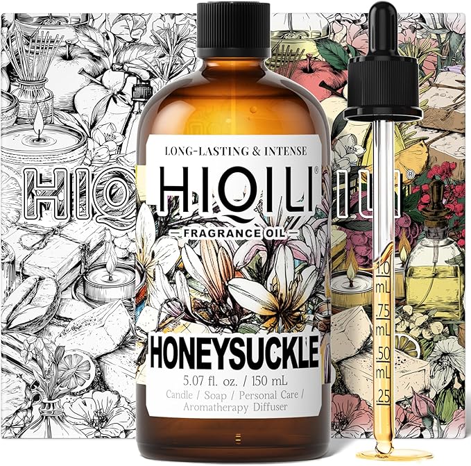 HIQILI Honeysuckle Fragrance Oil for Home Diffuser, Perfect for Candle & Soap Making, Relaxation, Beautiful Gifts - 5.07 Fl Oz HIQILI