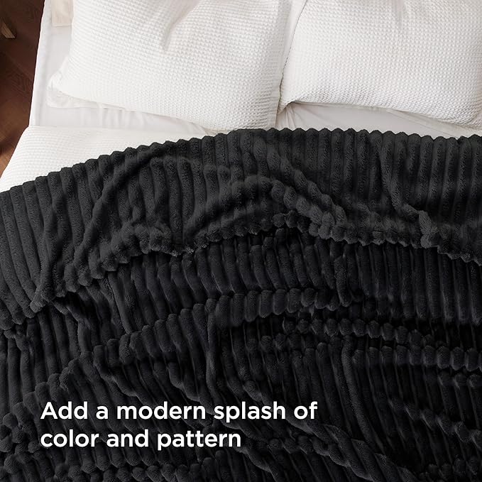 Bedsure GentleSoft Black California King Size Blanket for Bed - Cozy Soft Blankets for Women, Cute Large Throws for Girls, 102x96 Inches - Bloomnest