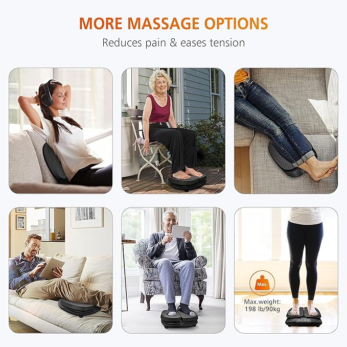 Snailax Foot Massager Machine with Heat,Remote Control, Adjustable Vibration Feet Massager Machine Increased Blood Circulation,Plantar Fasciitis, Stress (Black) - Bloomnest