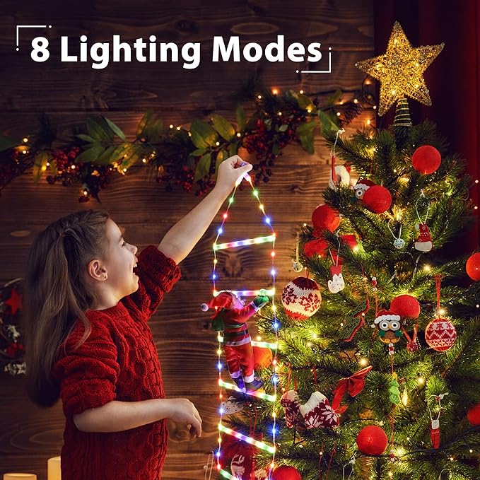 Toodour LED Christmas Light - 2.5FT Christmas Decorative Ladder Lights with Santa Claus, Xmas Decorations Light for Indoor Outdoor, Window, Garden, Home, Wall, Xmas Tree Decor - Multicolor - Bloomnest