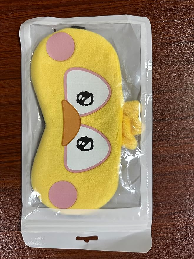 Cute Sleep Masks Cartoon Animal Eye Mask Plush Sleeping Mask & Travel Blindfold - Funny Novelty Eye Shade for Kids, Girls & Adults (Chick) - Bloomnest