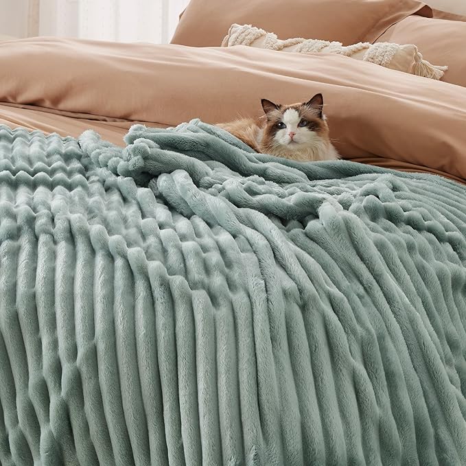 Bedsure GentleSoft Full Size Blankets for Bed - Cozy Soft Blankets for Women, Cute Large Throws for Girls, Sage Green, 84x90 Inches - Bloomnest