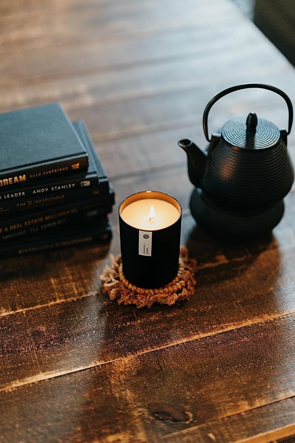 Calyan Wax Co. Passionfruit & Ginger Scented Candle - 75 Hour Burn - Luxury Non Toxic Soy Wax Candles - Long Lasting Black Tumbler Jar Candle for Home - 10.2oz - Bloomnest