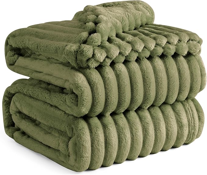 Bedsure GentleSoft Moss Fleece Queen Blanket for Couch - Cozy Soft Blankets for Women, Cute Small Throws for Girls, 90x90 Inches - Bloomnest