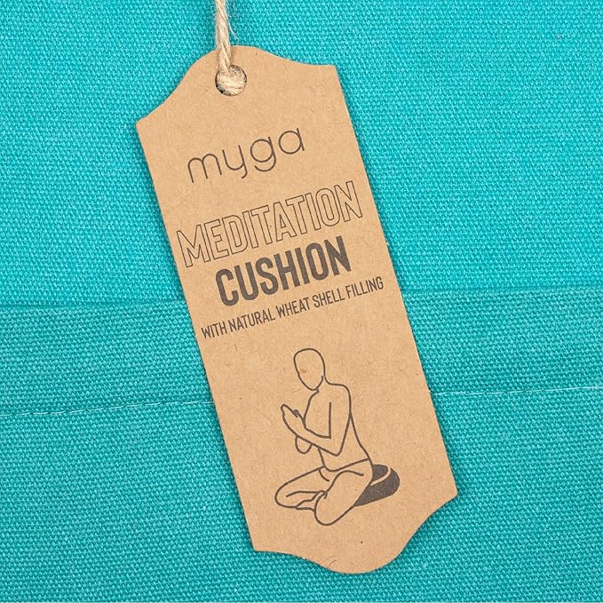 Myga Zafu Yoga Meditation Cushion with Washable Cover - Floor Cushion Pillow with Natural Buckwheat Filling - Soft Round Cotton Design for Meditating or Pranayama Exercises - Bloomnest