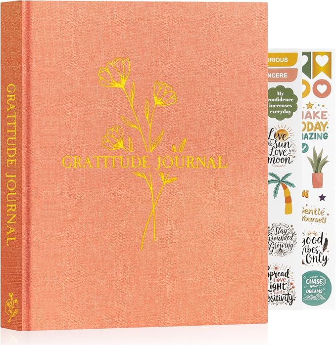 Lanpn Daily Gratitude Journal for Woman Men, The 5 Minute Gratitude Diary with Prompts, Linen Mindfulness Affirmation Positivity Planner, 156 Page Better Every Day Reflection Guided Notebook - Bloomnest