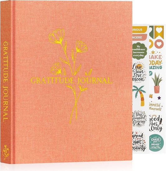Lanpn Daily Gratitude Journal for Woman Men, The 5 Minute Gratitude Diary with Prompts, Linen Mindfulness Affirmation Positivity Planner, 156 Page Better Every Day Reflection Guided Notebook - Bloomnest