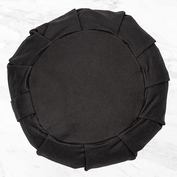 Myga Zafu Yoga Meditation Cushion with Washable Cover - Floor Cushion Pillow with Natural Buckwheat Filling - Soft Round Cotton Design for Meditating or Pranayama Exercises - Bloomnest