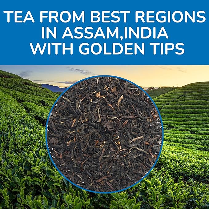 BREWIX, Assam Black Tea Leaves (50+ Cups, 3.53oz/100g) High Caffeine Gluten Free | Strong and Malty | Loose Leaf | Resealable Bag | Perfect for Strong Morning Tea - Bloomnest