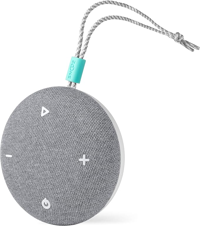 SNOOZ Go - Portable Travel Sound Machine, 6 Sounds, Fan, Pink & White Noise, Rechargeable Bluetooth Speaker, Sleep Aid for Adults, Kids, Office Privacy, Sleeping Essential for Gift Registry - Charcoal - Bloomnest