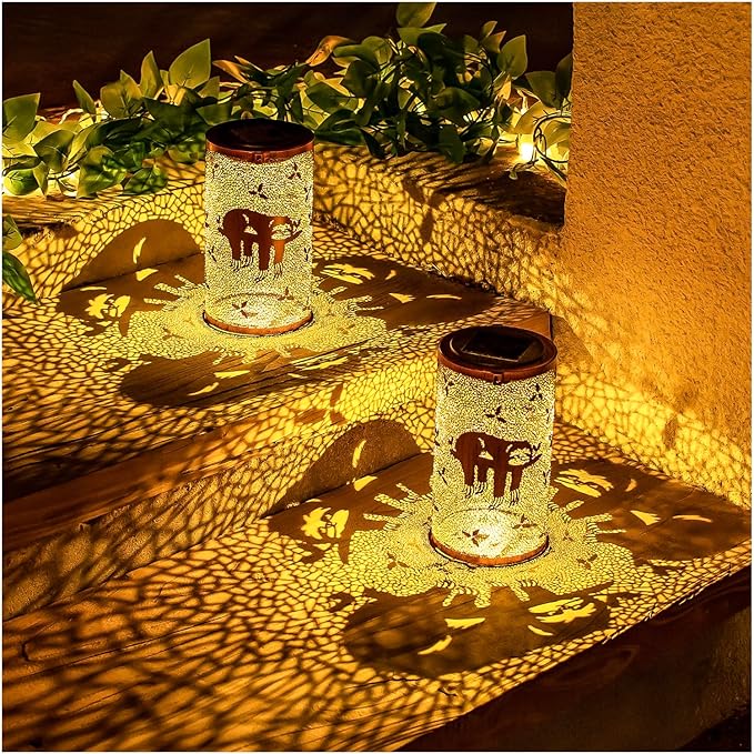 Sloth Solar Lanterns Outdoor Waterproof Hanging Solar Lights Sloth Gifts for Women Men Metal Decorative LED Sloth Lanterns for Garden Decor,Yard,Patio,Lawn,Tabletop,Pathway,Landscape - Bloomnest