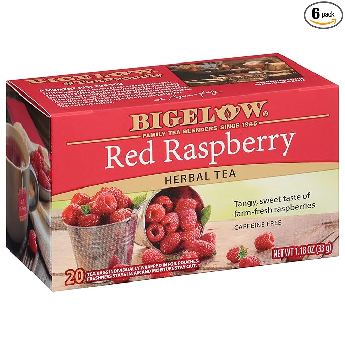 Bigelow Tea Red Raspberry Caffeine Free Herbal Tea, 20 Count, Pack of 6 - Bloomnest