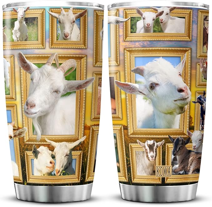 Goats Tumbler Alpine Goats Funny Farm Animal Print Travel Cup With Lid 20 Oz Stainless Steel Tumblers With Christmas Gift Ideas Birthday Present Funny Things For Men - Bloomnest