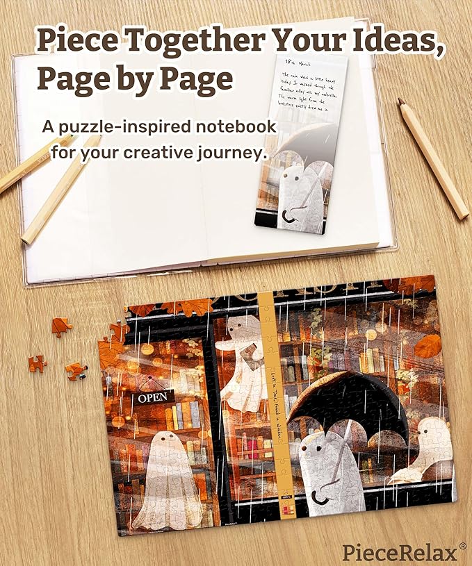 PieceRelax A5 Puzzle Journal for Adults, 300 Piece Plastic Jigsaw Book Cover (Includes Notebook) - Katherine Blower - Shelter, Unique Gift [YA1071] - Bloomnest
