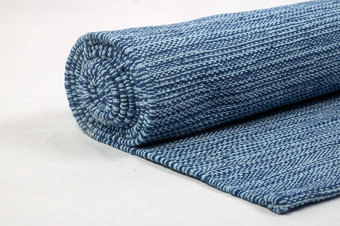 Live Well 360 Handmade Organic Cotton Yoga Mat - Non-Toxic, Chemical-free and All Natural Cloth Yoga Mat - Exercise, Workout, & Fitness Rug - Woven Material - Absorbent & Washable - 78" x 27" - Bloomnest
