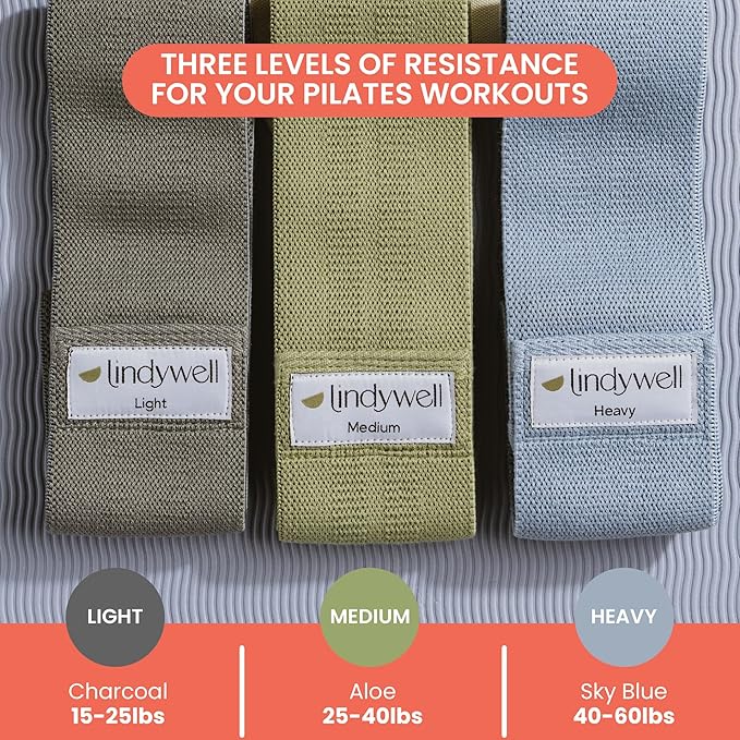 Lindywell Fabric & Exercise Bands for Women & Men - Resistance Bands for Working Out, Including Glute Activation, Strength Training, Physical Therapy - Durable, Non-Slip & Perfect for Home Or Gym Use - Bloomnest