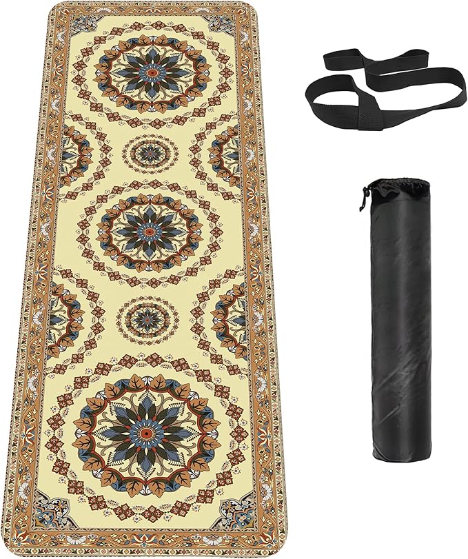 Non Slip Yoga Mat TPE Workout Mat for Men Women, Thick Workout Mat with Carrying Strap, Fitness Mats for Exercise, Yoga, Fitness, Pilates, Floor Workouts (72" x 24" x 6mm) - Bloomnest