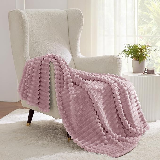 Bedsure GentleSoft Pink Fleece Blanket for Couch - Cozy Soft Blankets for Women, Cute Small Throws for Girls, 60x80 Inches - Bloomnest