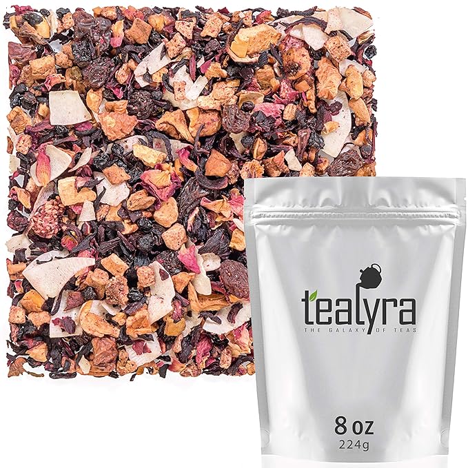 Tealyra - Sweet Berry Compote - Hibiscus - Cherry - Raspbery - Herbal Fruity Loose leaf Tea - Hot and Iced - Caffeine-Free - 224g (8-ounce) - Bloomnest