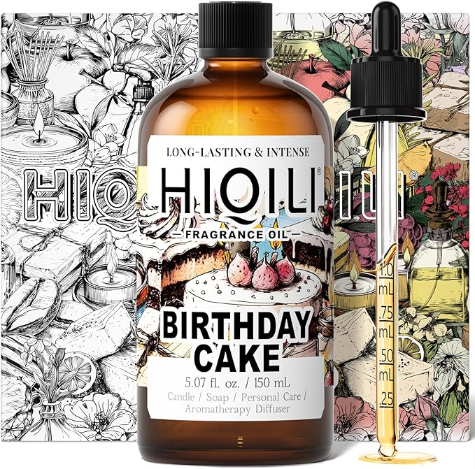 HIQILI Birthday Cake Fragrance Oil for Diffusers, Candle & Soap Making, Add to Aromatic Air Freshener Spray, Premium Grade - 5.07 Fl Oz HIQILI